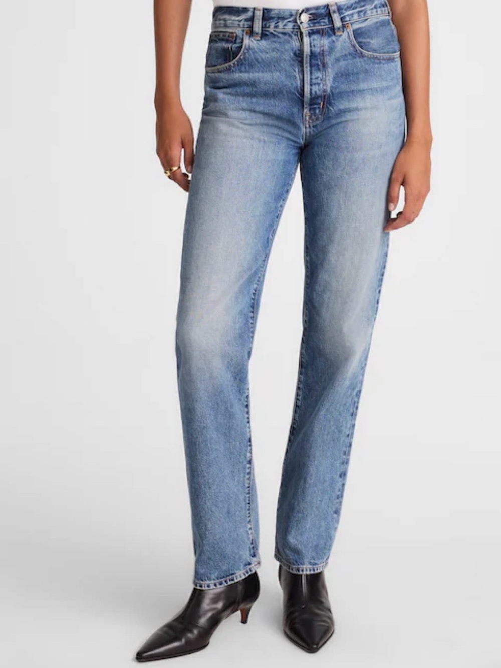 Madewell The Longline Straight Jean Light Blue button fly LIKE NEW Sz 31P